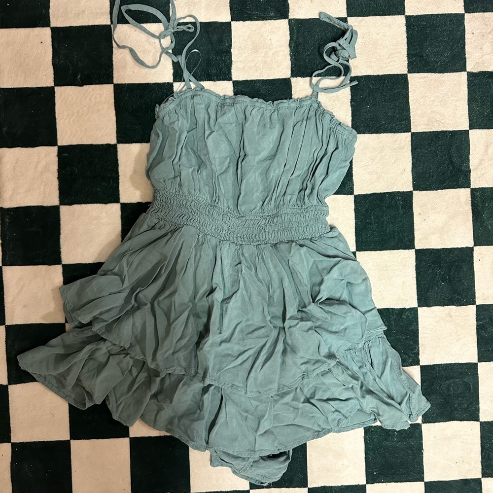 Blue green romper